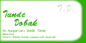 tunde dobak business card